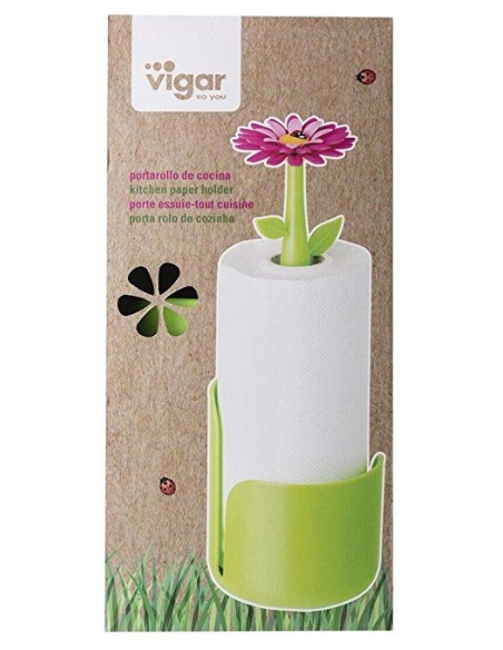 14 x 14 x 28,5 cm Portarotolo da Bagno VIGAR Flower Power Multicolore Plastica 