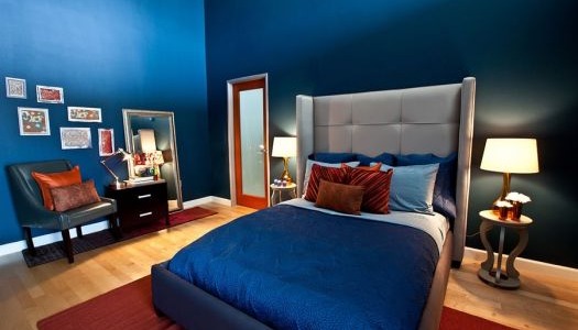 Camera da letto blu e bianca - idee e spunti di design
